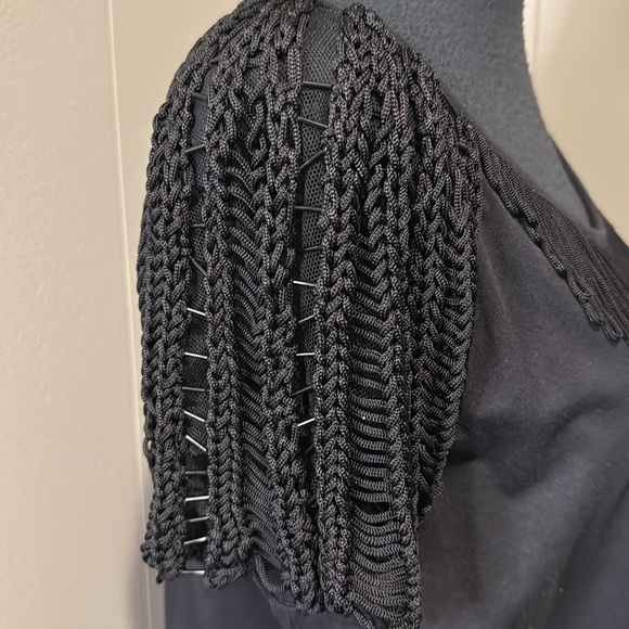 Z Rebecca Moses for Neiman Marcus Women’s Extra Large Blouse Tassels Braid Beads - Picture 3 of 7